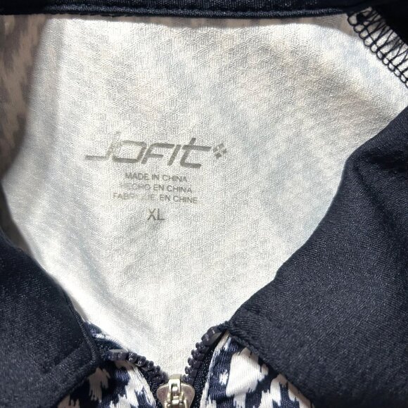 Jofit Womens XL Navy & White Diamond Print Golf Dress W/ Zipper & Pockets - Picture 5 of 10